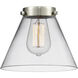Nouveau Cone 1 Light 7.75 inch Brushed Satin Nickel Mini Pendant Ceiling Light in Incandescent, Clear, Nouveau